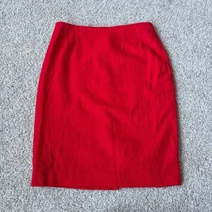 Ellen Tracy Bold Red Wool Pencil Skirt